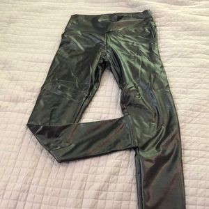 Black leather like leggings